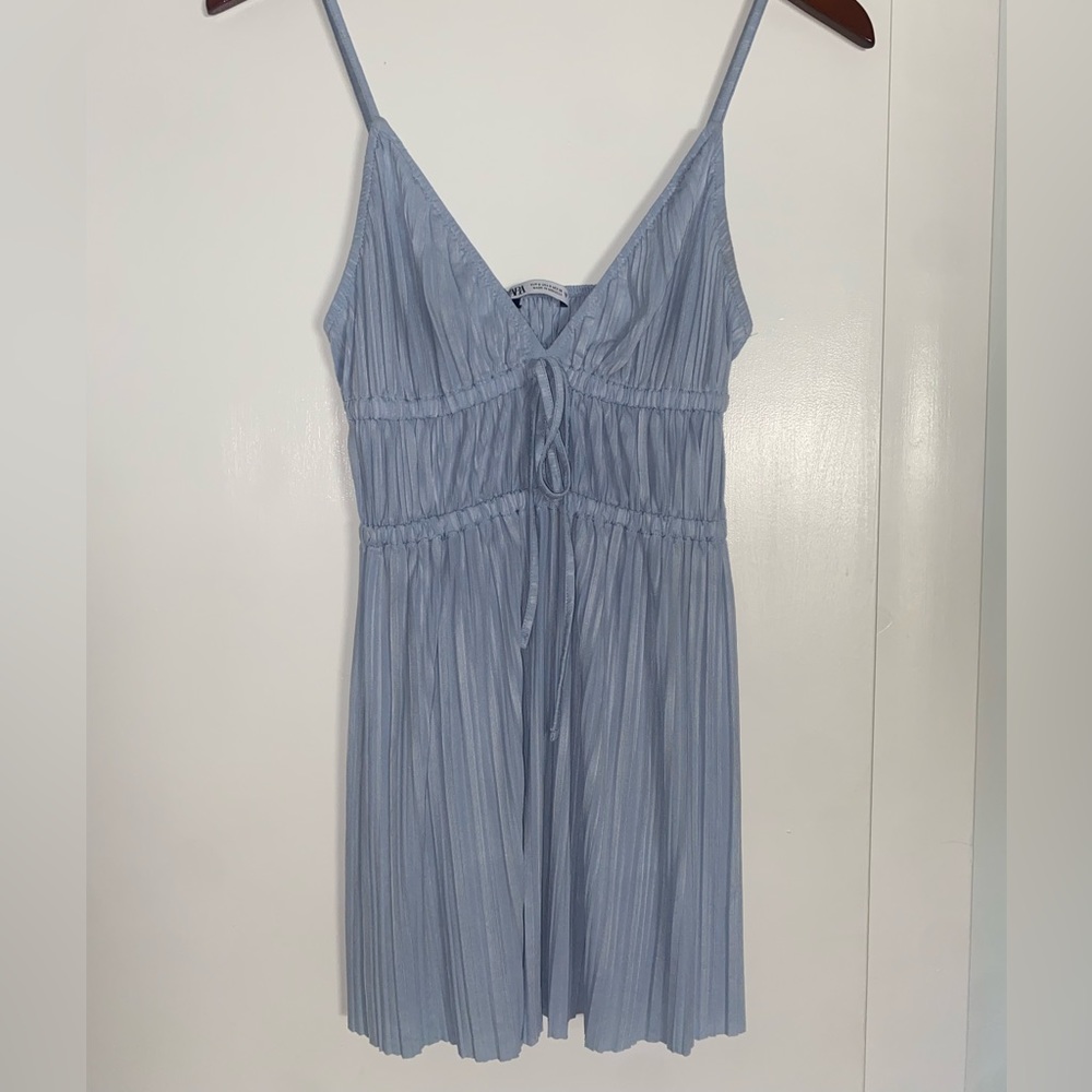 Zara light blue flows tank top